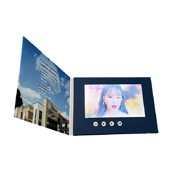7-Inch LCD Video Brochure Marketing Booklet for Luxury Branded Mailers