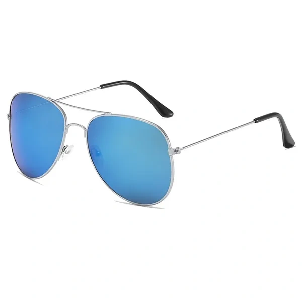 Silver Metal Frame Aviator Sunglasses for Lightweight Branded Pilot Eyewear