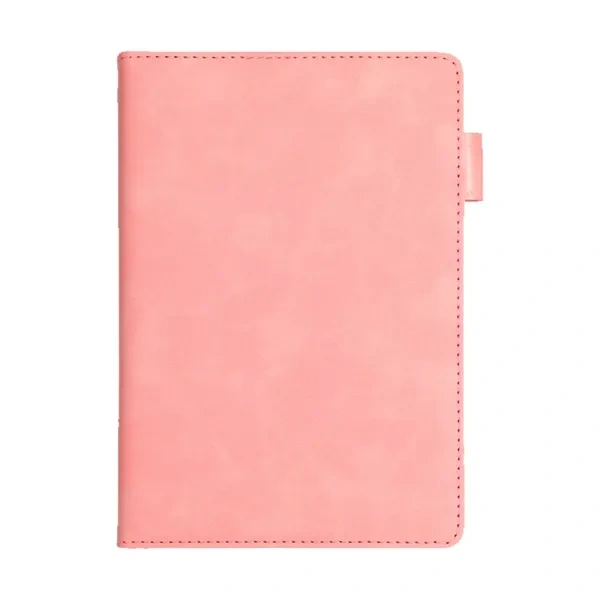 Pink Soft Cover PU A5 Tabbed Notebook for Custom Business Page Markers