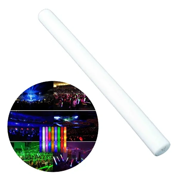 White Soft Foam LED Glow Stick Baton for Safe Multi-Color Event Cheering