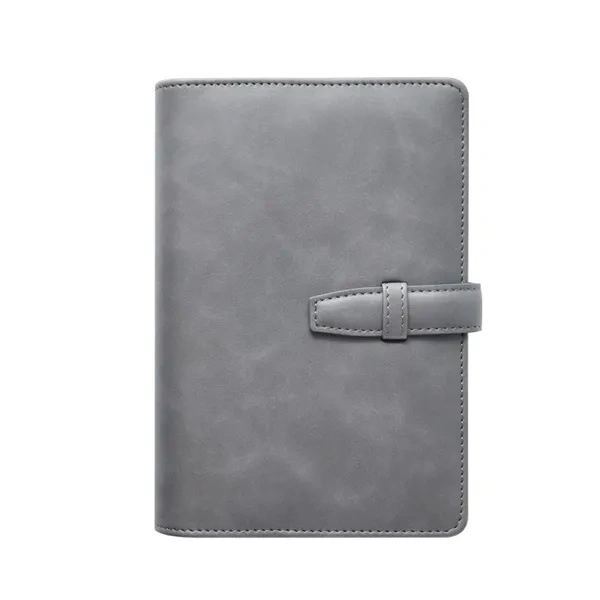 Grey PU Leather A5 Buckle Notebook for Executive Faux Leather Meeting Books
