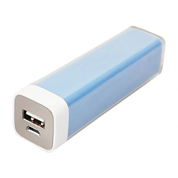 Blue 2600mAh Compact Cylindrical Power Bank for Affordable Bulk Giveaways