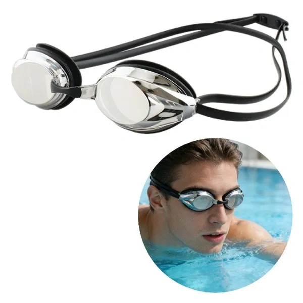 Silver Mirrored Anti-Fog Swim Goggles for Professional Leakproof Silicone Branding