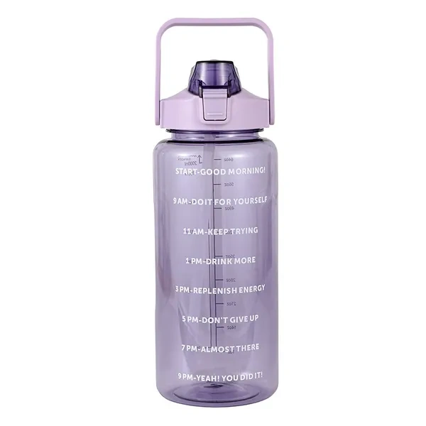 Purple BPA-Free Motivational Time Marker Water Bottle for Fitness Event Branding