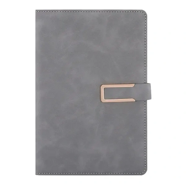 Grey Suede Faux Leather A5 Notebook for Executive Soft-Touch Branding
