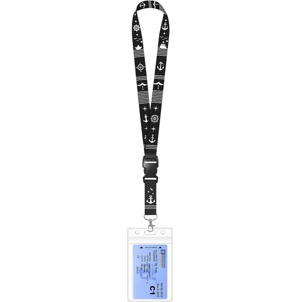 Black Polyester ID Badge Lanyard for Bulk Corporate Office Supplies