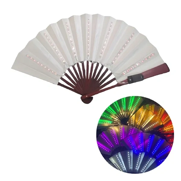 Multicolor Rave-Style LED Light-Up Folding Fan for Stage Performance Glow