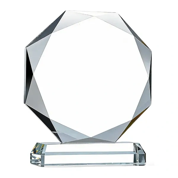 Beveled Octagon Crystal Trophy for Wholesale Corporate Appreciation Awards