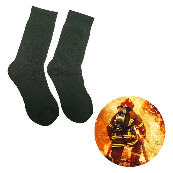 Dark Green Kevlar Reinforced Fire-Resistant Socks for Industrial Use