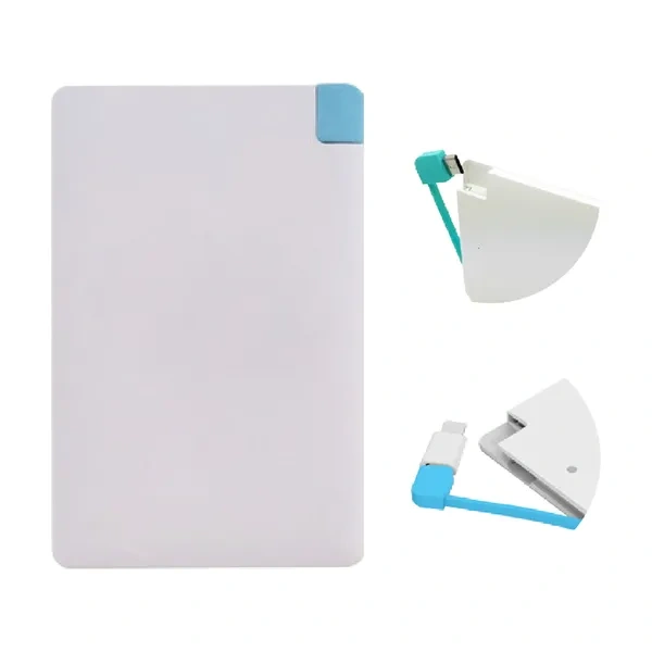 White Ultra-Slim Credit Card Power Bank for Wallet-Sized Welcome Gifts
