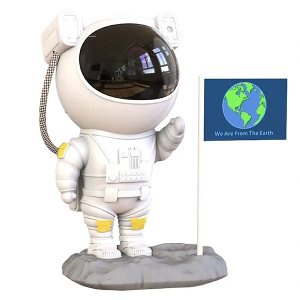 White 360° Rotatable Astronaut Galaxy Projector for USB Powered Nebula Light