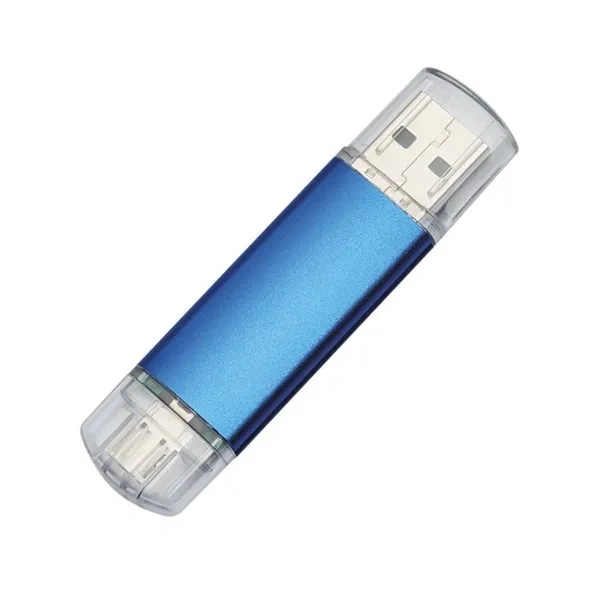 Blue Dual-Interface OTG USB Drive for Wholesale Smartphone Mobile Data Gifts
