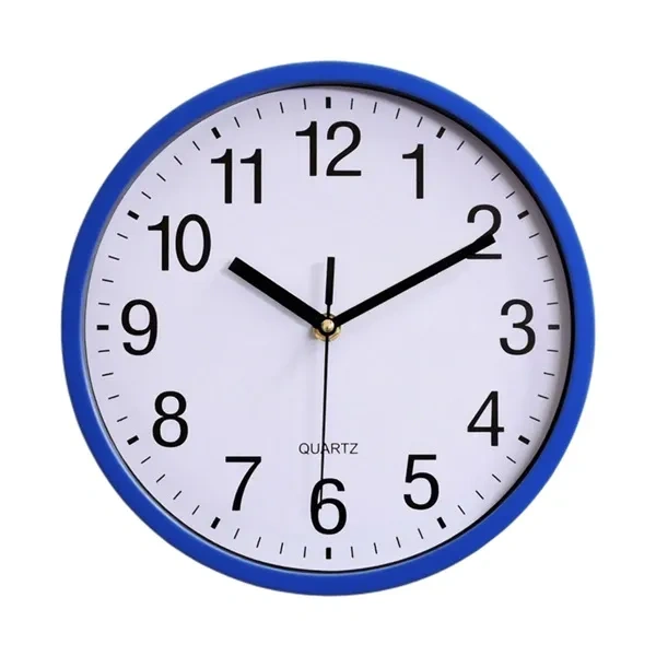 Blue Quiet Sweep Analog Wall Clock for Large Face Office Event Gifts