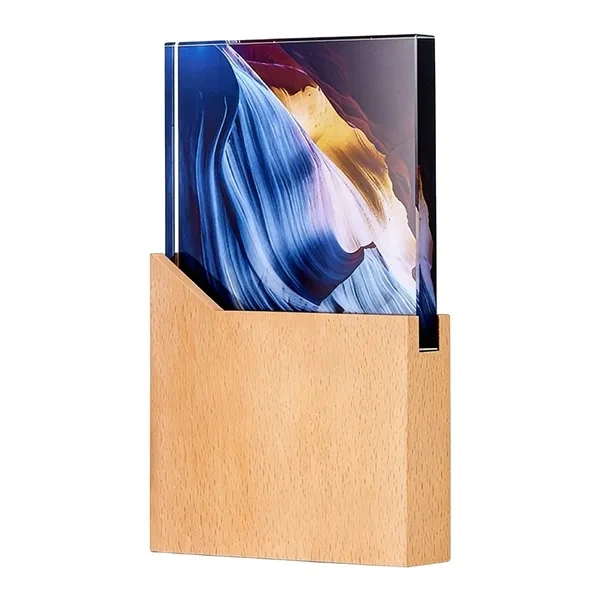 Wholesale Custom Crystal Awards with Wooden Base for Corporate Gifts SmallOrders
