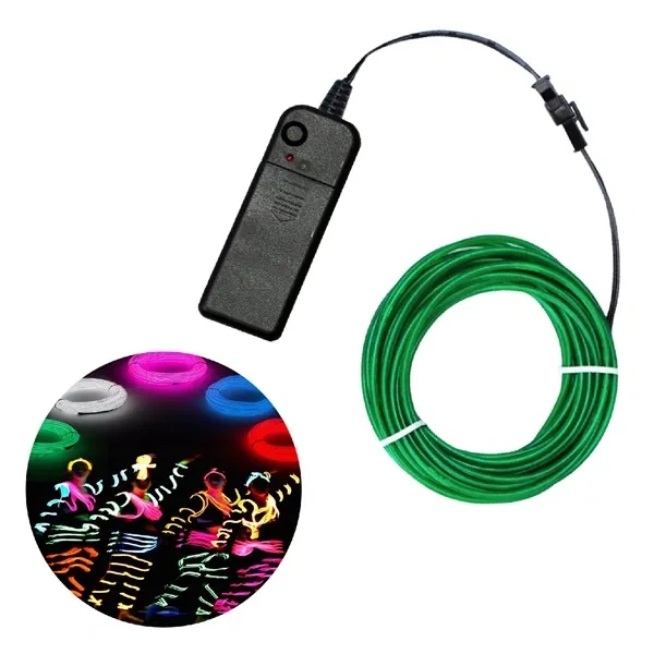 Green 5-in-1 Flexible EL Wire Neon Kit for Portable Costume Decoration