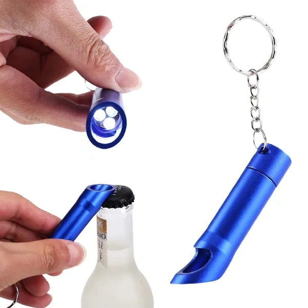 Blue Aluminum Bottle Opener Keychain for Bulk Bar Tool Promotions