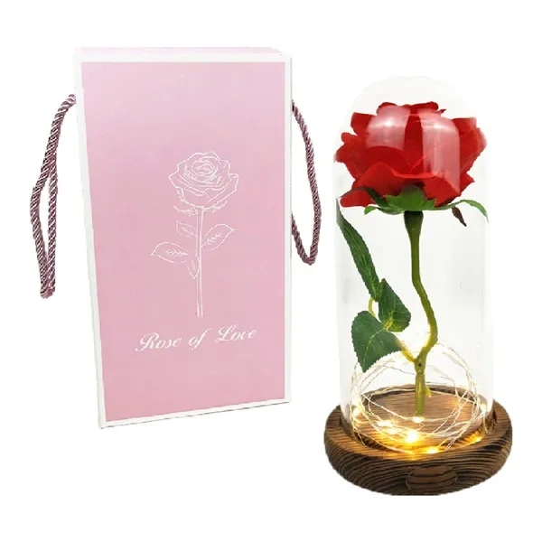 Pink Preserved Rose and Scented Soap Flower Box for Valentine's Branding