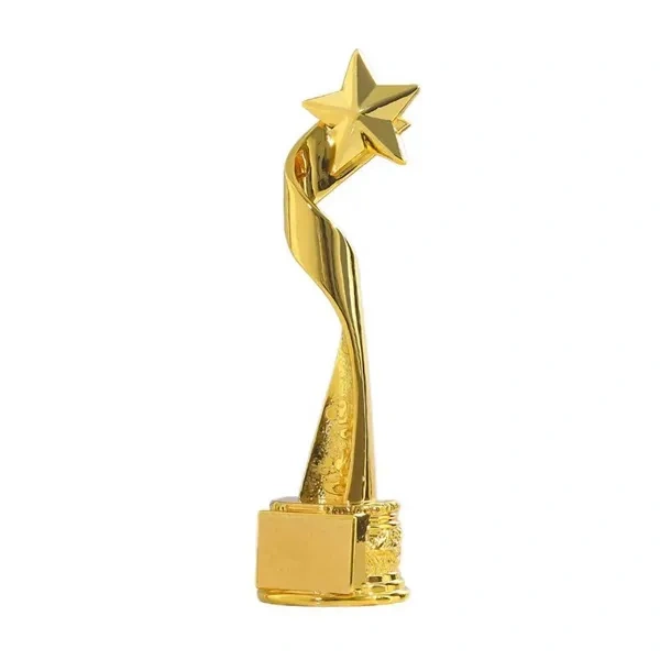 Wholesale Gold Star Trophy with Spiral Ribbon Design SmallOrders