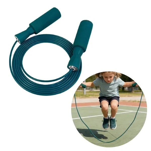 Blue Foam Handle PVC Jump Rope for Durable Wholesale Gym Equipment Giveaways