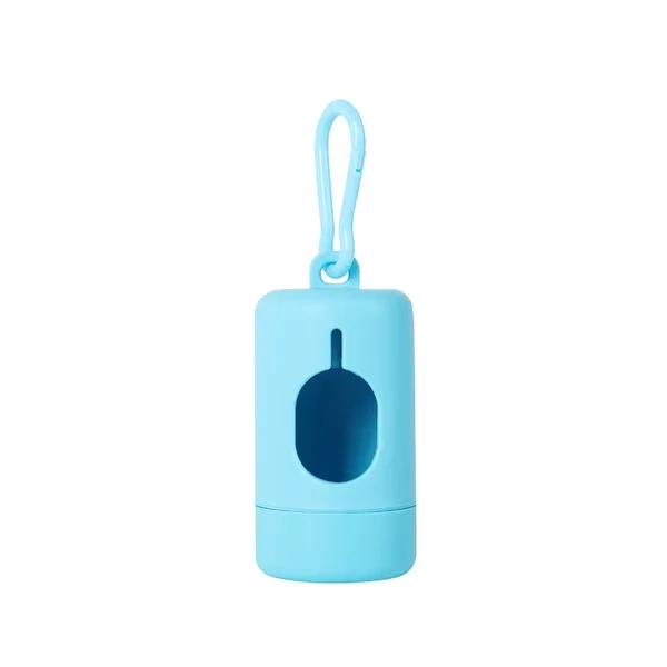 Blue Clip-On Pet Waste Bag Dispenser for Refillable Vet Clinic Giveaways