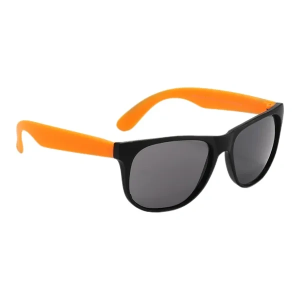 Orange and Black Two-Tone Sport Sunglasses for Youth Sized Promotional Branding