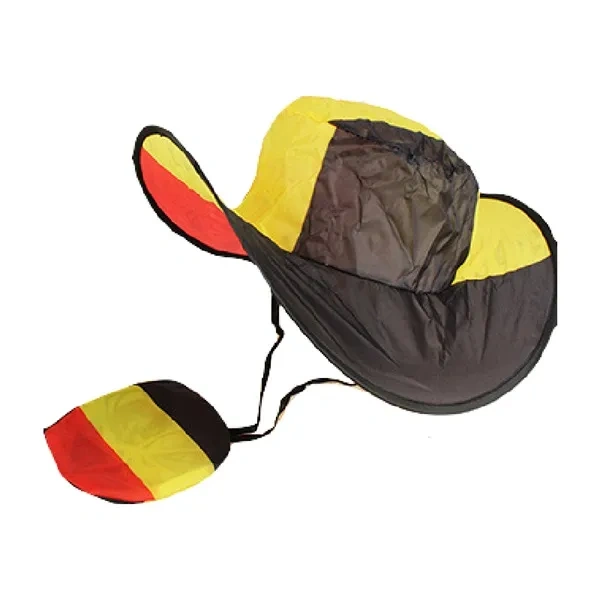 Yellow and Black Foldable Wide-Brim Sun Hat for Personalized Chin Strap Protection