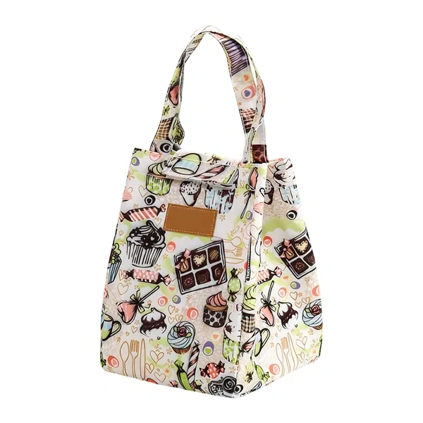 Floral Patterned Thermal Insulated Lunch Tote for Eco-Friendly Office Meal Prep