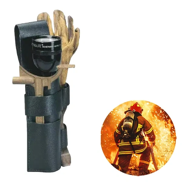 Black Leather Firefighter Tool Holder for Heavy Duty Duty Belts