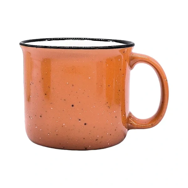 Orange Speckled Ceramic Campfire Mug for Vintage Promotional Coffee Gifts