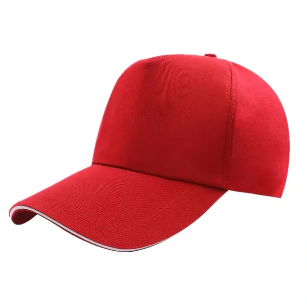 Red Sandwich Trim Contrast Baseball Hat for Sports Event Marketing