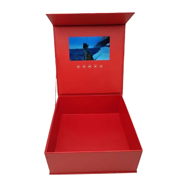 Red LCD Display Digital Launch Video Gift Box for Premium Product Packaging