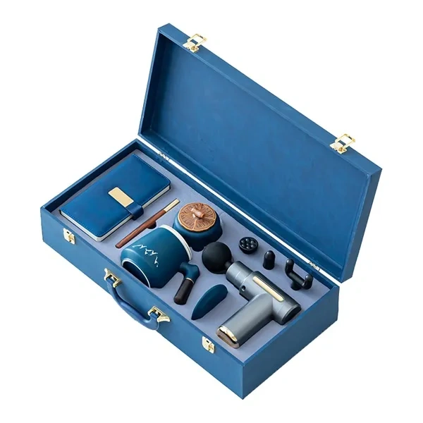 Prussian Blue Elite Fascia Gun Wellness Set for Corporate Muscle Recovery