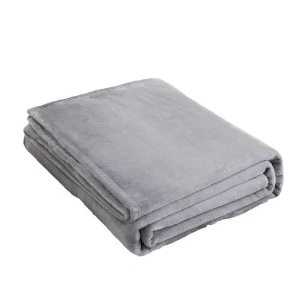 Grey 400 GSM Micro Fleece Blanket for Anti-Pill Corporate Travel Gifts