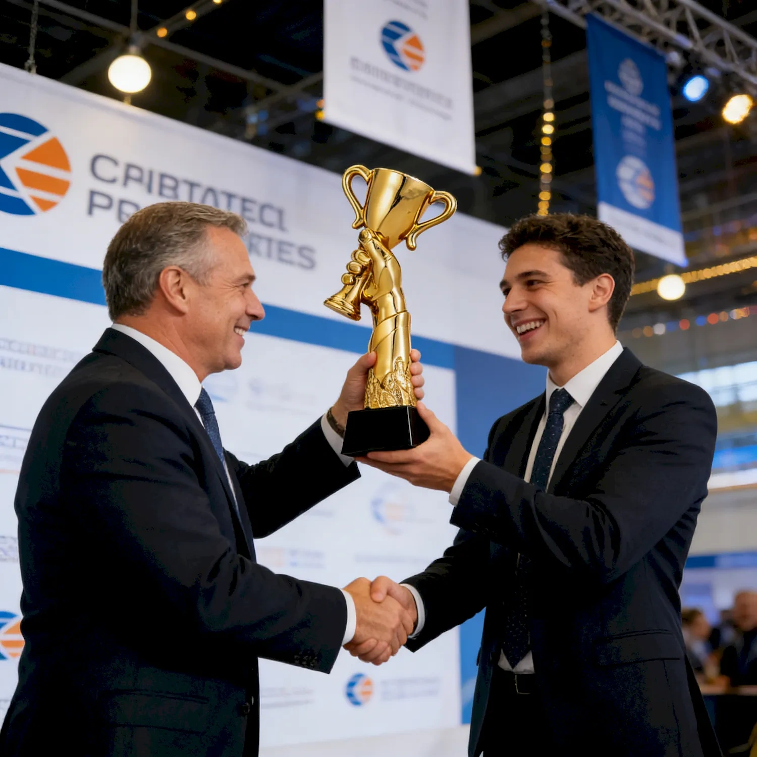 Personalized Engraved Gold Hand Trophy for Employee Recognition SmallOrders