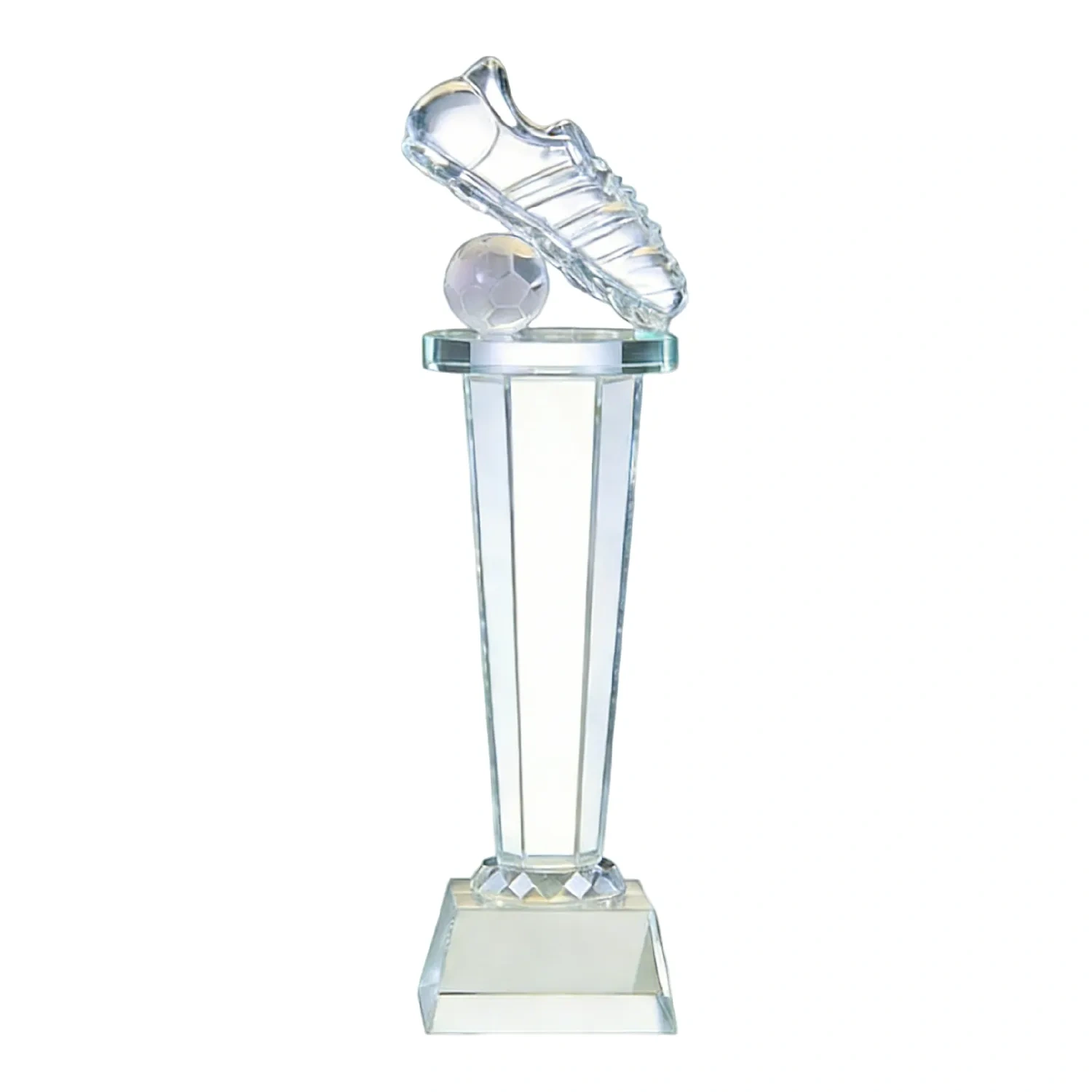 Custom Crystal Soccer Boot Trophy with Football for Tournaments by SmallOrders