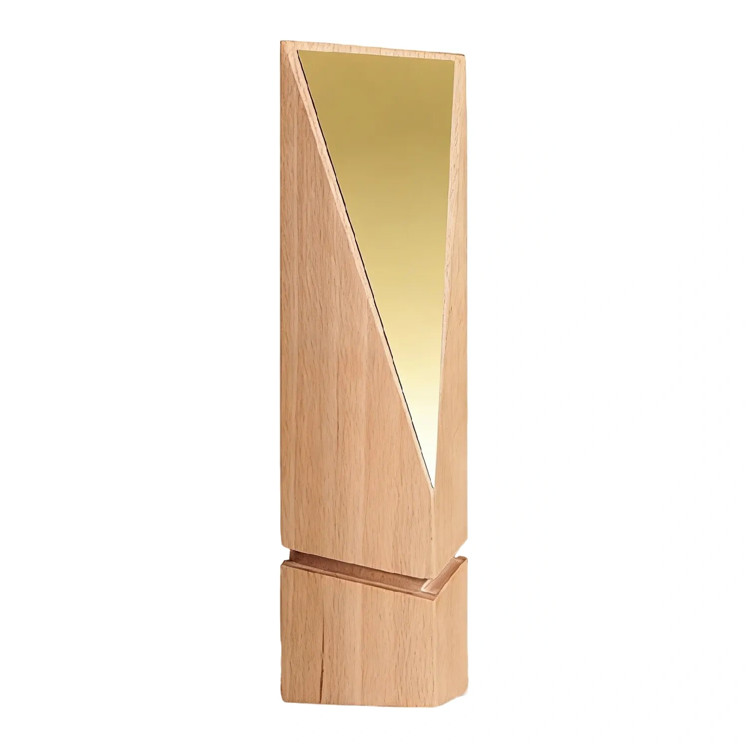 Custom wooden trophy with gold metal inlay for corporate recognition awards by SmallOrders
