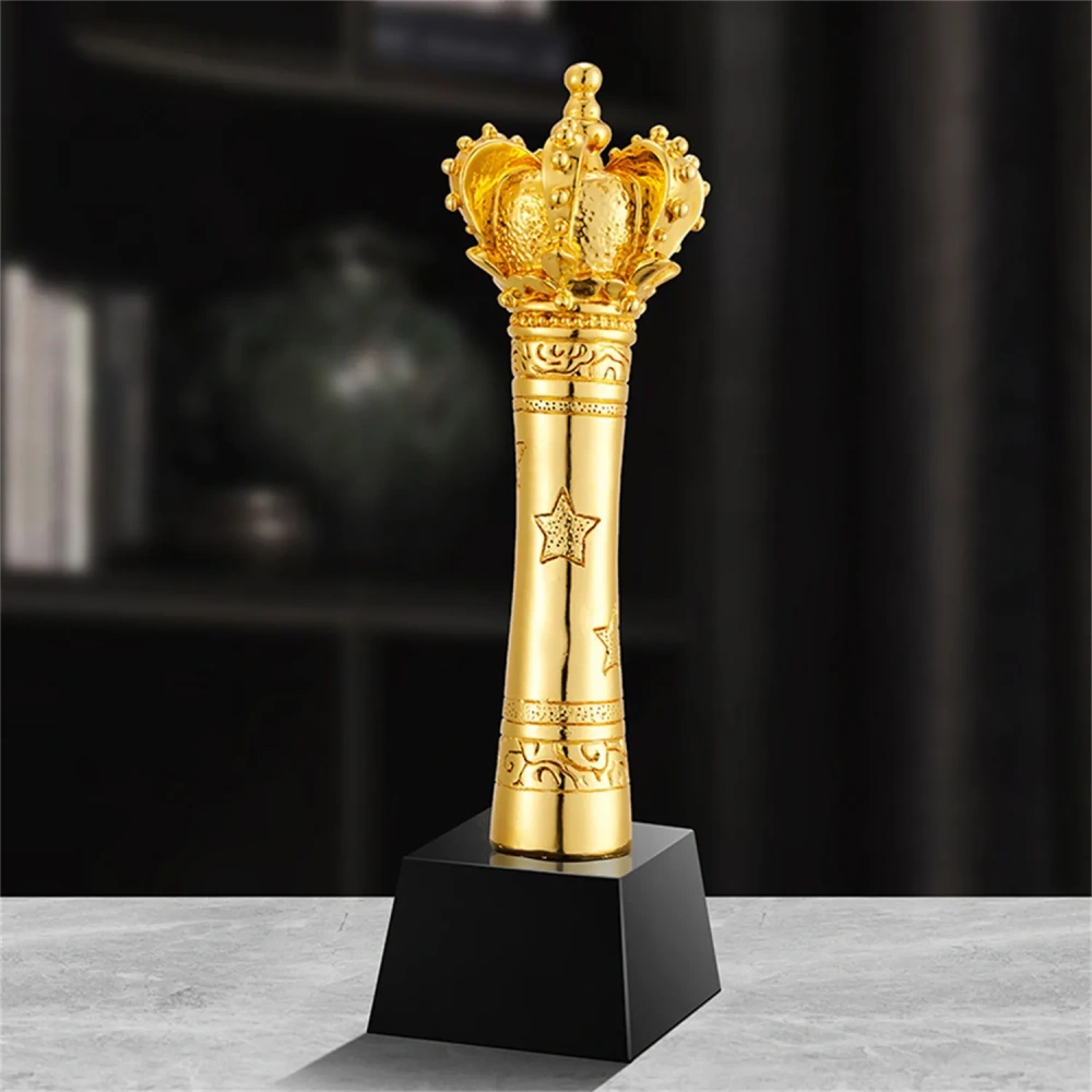 Elite Gold Crown Corporate Award Trophy - Custom Logo