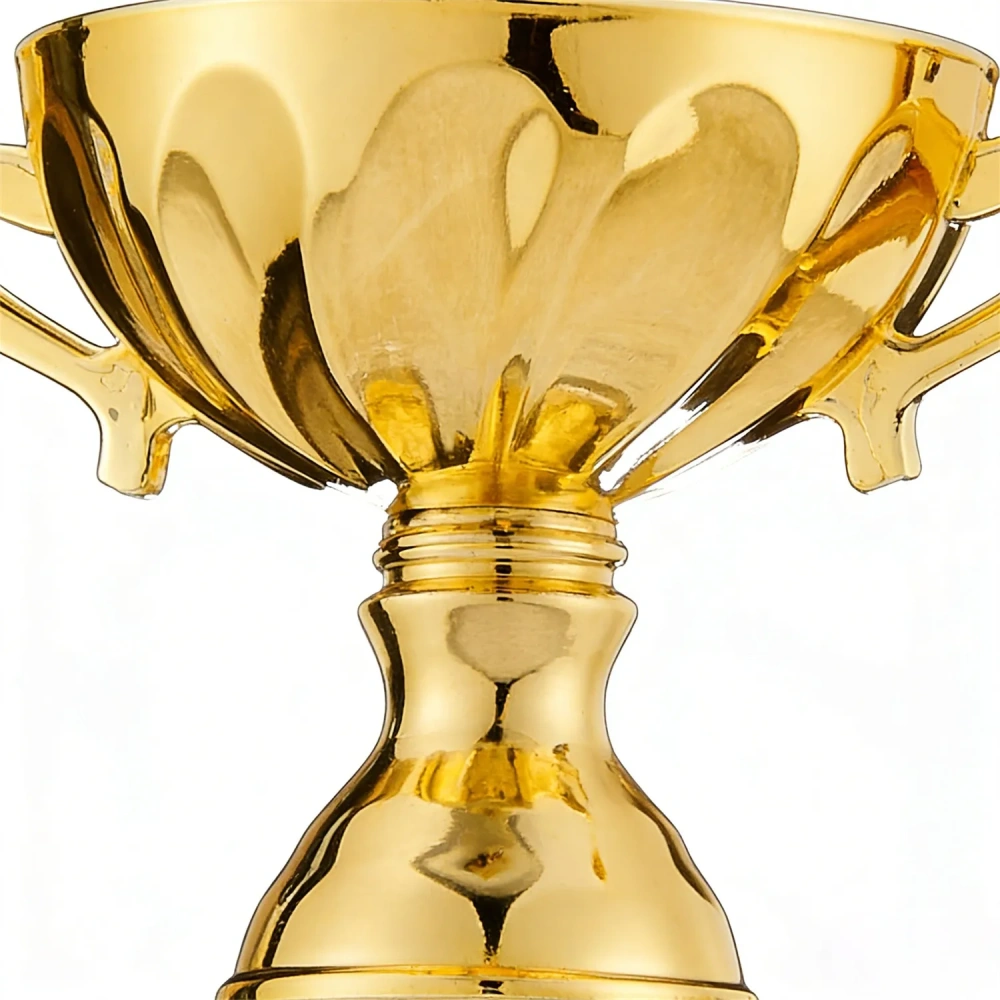 Elite Crystal Pillar Gold Cup Trophy - Engraved