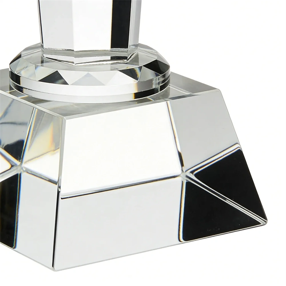 Elite Crystal Pillar Gold Cup Trophy - Engraved