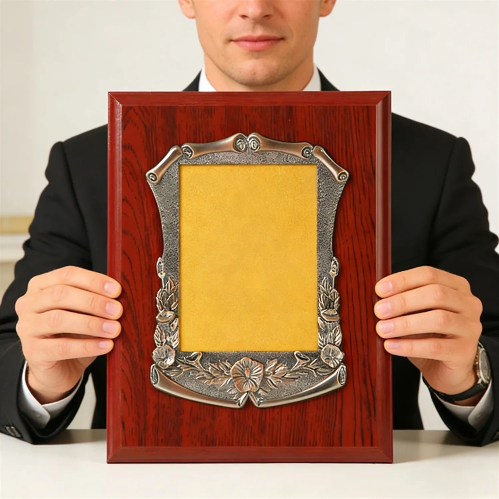 Vintage Scrollwork Rosewood Award Plaque - Supplier