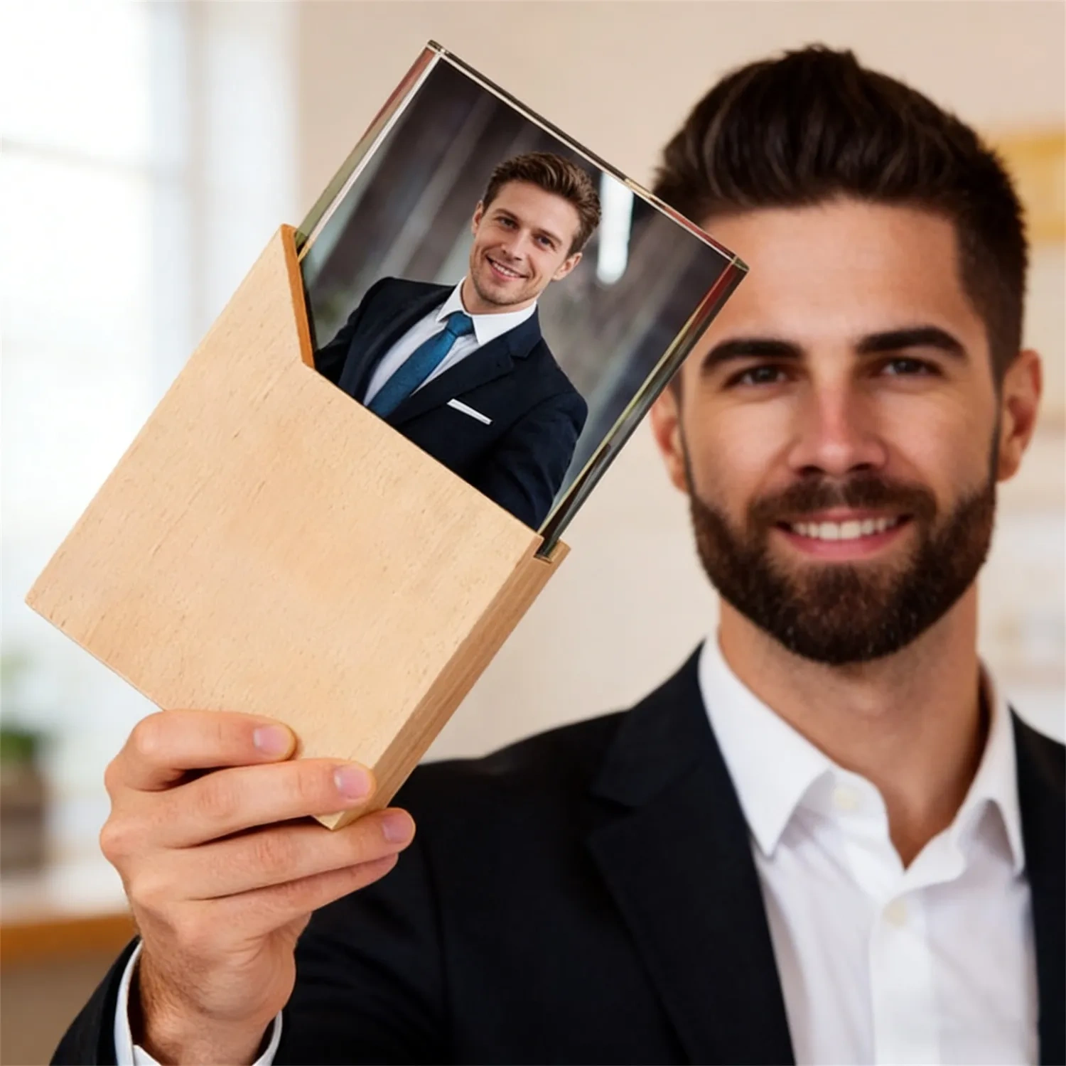 Bulk Personalized Employee Recognition Trophy with Custom Logo SmallOrder