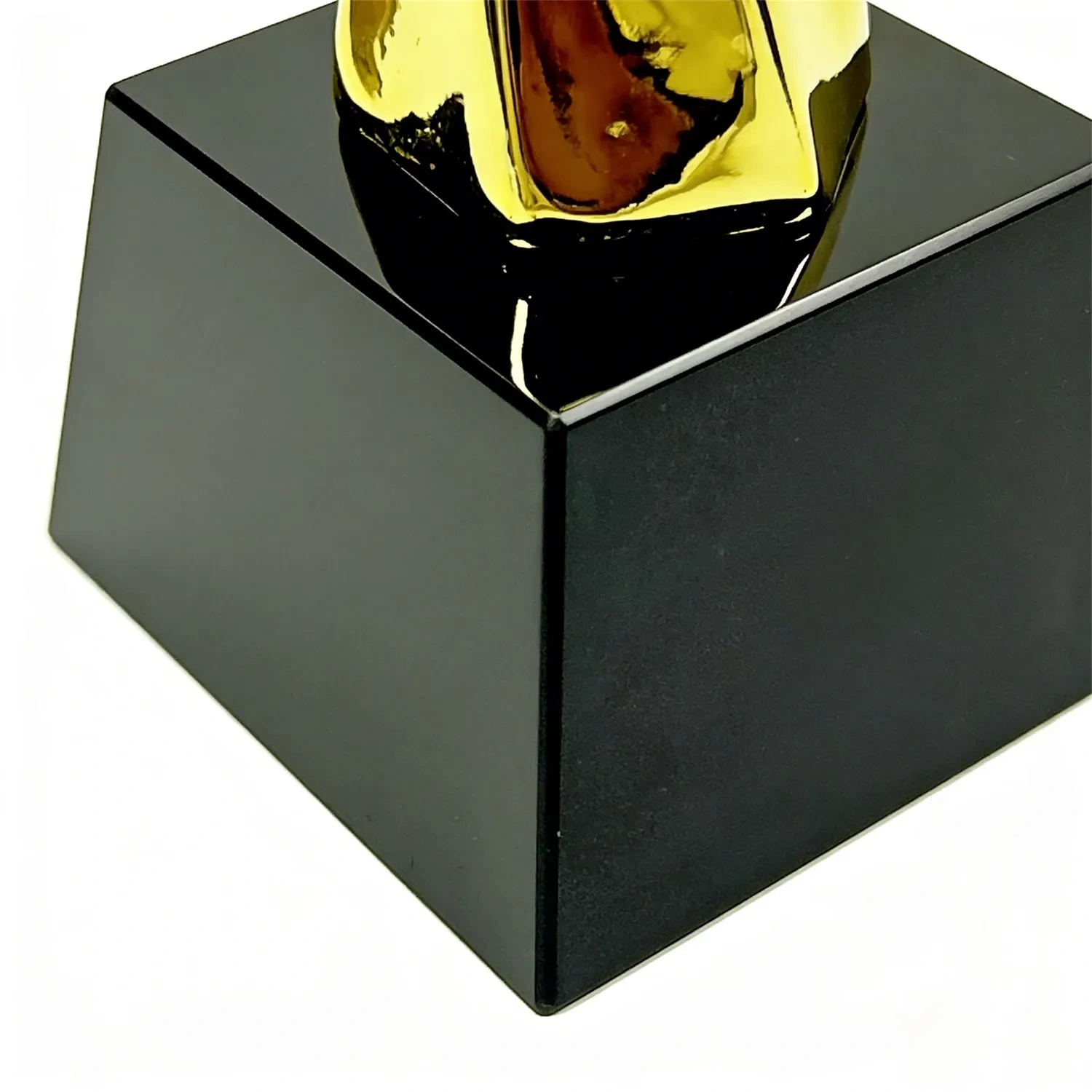 Personalized Spiral Gold Star Award with Black Base SmallOrders