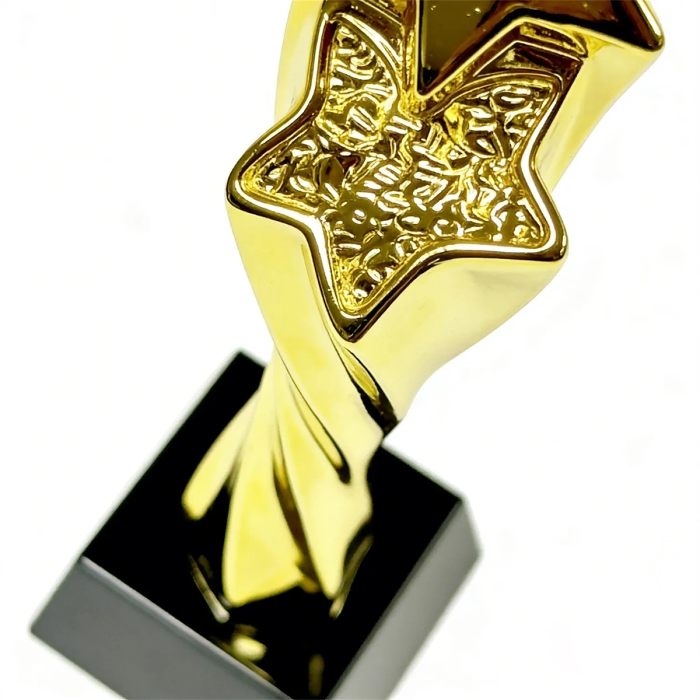 Ascending Star Golden Trophy Award - Custom Logo