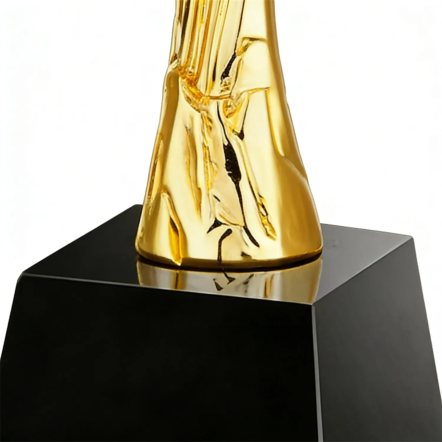 Golden Five-Point Star Award with Black Base Small Orders Wholesale