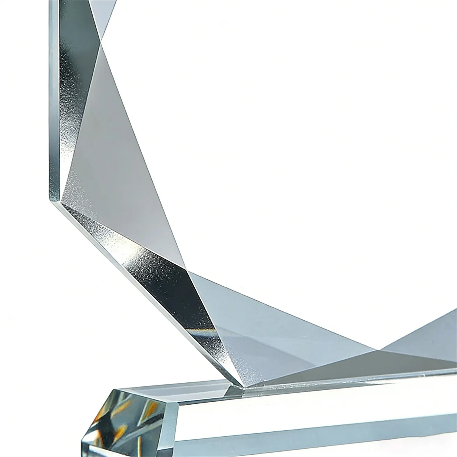 Bespoke Geometric Round Crystal Award for Business Success SmallOrder