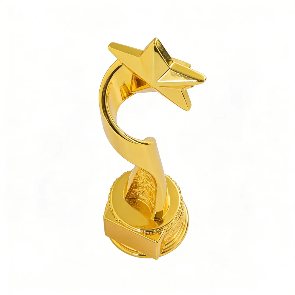 Majestic Golden Ribbon Star Trophy - Corporate Gift