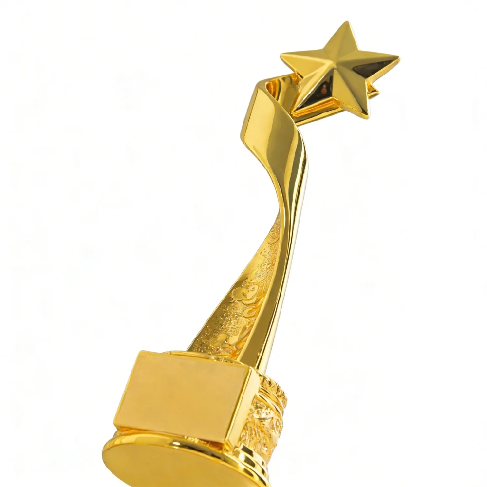 Majestic Golden Ribbon Star Trophy - Corporate Gift