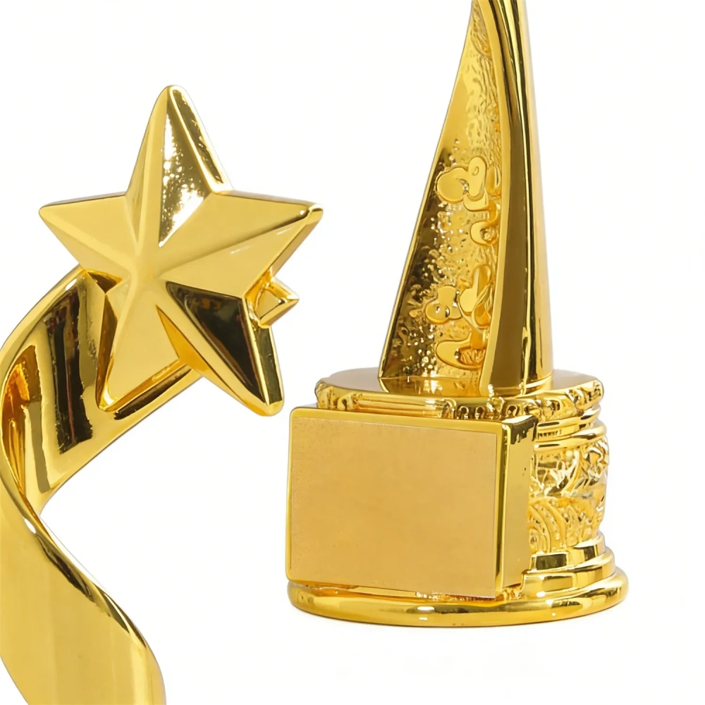 Majestic Golden Ribbon Star Trophy - Corporate Gift