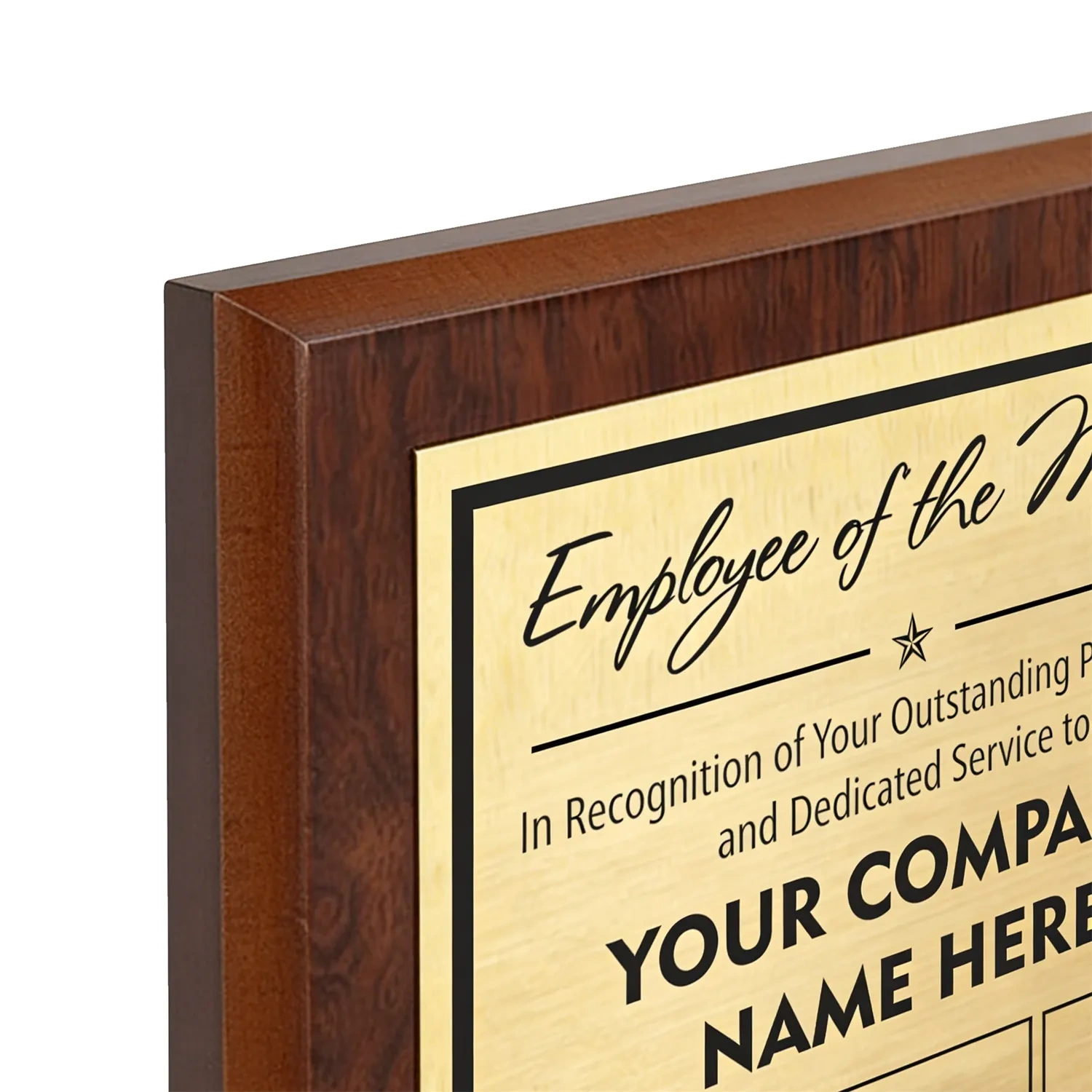 Wholesale wood recognition plaque with gold nameplates SmallOrder supplier