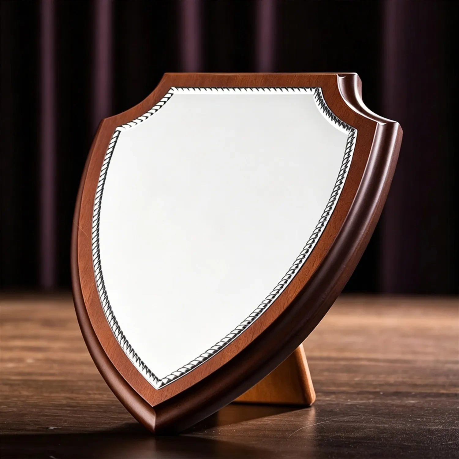 Traditional timber shield plaque with personalized logo engraving SmallOrders